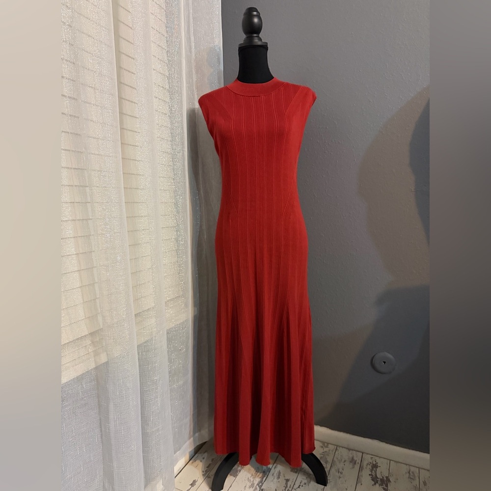 Banana Republic Ribbed Knit Midi Dress – Red | Size M (worn once)